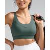 RUNNING GIRL Sports Bra for Women High Support, Molded Cup High Impact Sports Bras with Sewn in Pads Strappy Running Bra(Sage Green)