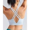 RUNNING GIRL Sports Bra for Women High Support, Molded Cup High Impact Sports Bras with Sewn in Pads Strappy Running Bra(Silver Grey)