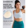 RUNNING GIRL Sports Bra for Women High Support, Molded Cup High Impact Sports Bras with Sewn in Pads Strappy Running Bra(Silver Grey)