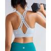 RUNNING GIRL Sports Bra for Women High Support, Molded Cup High Impact Sports Bras with Sewn in Pads Strappy Running Bra(Silver Grey)
