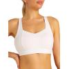 RUNNING GIRL Sports Bra for Women High Support, Molded Cup High Impact Sports Bras with Sewn in Pads Strappy Running Bra(Snow White)