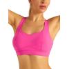 RUNNING GIRL Sports Bra for Women High Support, Molded Cup High Impact Sports Bras with Sewn in Pads Strappy Running Bra(Vivid Pink)