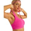 RUNNING GIRL Sports Bra for Women High Support, Molded Cup High Impact Sports Bras with Sewn in Pads Strappy Running Bra(Vivid Pink)