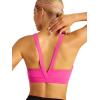 RUNNING GIRL Sports Bra for Women High Support, Molded Cup High Impact Sports Bras with Sewn in Pads Strappy Running Bra(Vivid Pink)