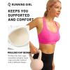 RUNNING GIRL Sports Bra for Women High Support, Molded Cup High Impact Sports Bras with Sewn in Pads Strappy Running Bra(Vivid Pink)