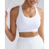 RUNNING GIRL Sports Bra for Women High Support, Molded Cup High Impact Sports Bras with Sewn in Pads Strappy Running Bra(White)