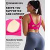 RUNNING GIRL Sports Bra for Women High Support, Molded Cup High Impact Sports Bras with Sewn in Pads Workout Running Bra(Hot Pink)
