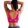 RUNNING GIRL Sports Bra for Women High Support, Molded Cup High Impact Sports Bras with Sewn in Pads Workout Running Bra(Hot Pink)