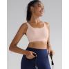 RUNNING GIRL Sports Bra for Women High Support, Molded Cup High Impact Sports Bras with Sewn in Pads Workout Running Bra(Pink Peony)