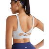 RUNNING GIRL Sports Bra for Women High Support, Molded Cup High Impact Sports Bras with Sewn in Pads Workout Running Bra(Silver Grey)