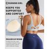 RUNNING GIRL Sports Bra for Women High Support, Molded Cup High Impact Sports Bras with Sewn in Pads Workout Running Bra(Silver Grey)