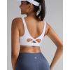 RUNNING GIRL Sports Bra for Women High Support, Molded Cup High Impact Sports Bras with Sewn in Pads Workout Running Bra(White)