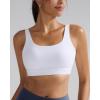 RUNNING GIRL Sports Bra for Women High Support, Molded Cup High Impact Sports Bras with Sewn in Pads Workout Running Bra(White)