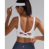 RUNNING GIRL Sports Bra for Women High Support, Molded Cup High Impact Sports Bras with Sewn in Pads Workout Running Bra(White)