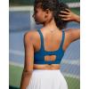 RUNNING GIRL Sports Bra for Women High Support, Molded Cup High Impact Sports Bras with Sewn in Pads(A-dark Blue)