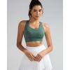 RUNNING GIRL Sports Bra for Women High Support,Criss-Cross Back Strappy Sports Bra Moulded Cup High Impact Workout Top(Ash Green)