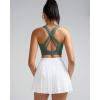 RUNNING GIRL Sports Bra for Women High Support,Criss-Cross Back Strappy Sports Bra Moulded Cup High Impact Workout Top(Ash Green)