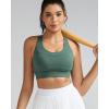 RUNNING GIRL Sports Bra for Women High Support,Criss-Cross Back Strappy Sports Bra Moulded Cup High Impact Workout Top(Ash Green)