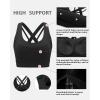 RUNNING GIRL Sports Bra for Women High Support,Criss-Cross Back Strappy Sports Bra Moulded Cup High Impact Workout Top(Black)