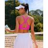 RUNNING GIRL Sports Bra for Women High Support,Criss-Cross Back Strappy Sports Bra Moulded Cup High Impact Workout Top(Bright Pink)