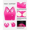 RUNNING GIRL Sports Bra for Women High Support,Criss-Cross Back Strappy Sports Bra Moulded Cup High Impact Workout Top(Bright Pink)