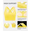 RUNNING GIRL Sports Bra for Women High Support,Criss-Cross Back Strappy Sports Bra Moulded Cup High Impact Workout Top(Bright Yellow)