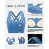 RUNNING GIRL Sports Bra for Women High Support,Criss-Cross Back Strappy Sports Bra Moulded Cup High Impact Workout Top(Light Blue)