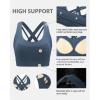 RUNNING GIRL Sports Bra for Women High Support,Criss-Cross Back Strappy Sports Bra Moulded Cup High Impact Workout Top(Navy Blue)