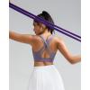 RUNNING GIRL Sports Bra for Women High Support,Criss-Cross Back Strappy Sports Bra Moulded Cup High Impact Workout Top(Purple)
