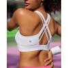 RUNNING GIRL Sports Bra for Women High Support,Criss-Cross Back Strappy Sports Bra Moulded Cup High Impact Workout Top(White)