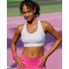 RUNNING GIRL Sports Bra for Women High Support,Criss-Cross Back Strappy Sports Bra Moulded Cup High Impact Workout Top(White)