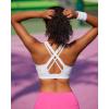 RUNNING GIRL Sports Bra for Women High Support,Criss-Cross Back Strappy Sports Bra Moulded Cup High Impact Workout Top(White)