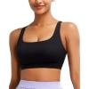 RUNNING GIRL Sports Bra for Women, Molded Cup High Impact Sports Bras for Women with Sewn in Pads(Black)