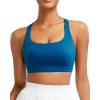 RUNNING GIRL Sports Bra for Women, Molded Cup High Impact Sports Bras for Women with Sewn in Pads(Blue)