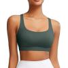 RUNNING GIRL Sports Bra for Women, Molded Cup High Impact Sports Bras for Women with Sewn in Pads(Dark Green)