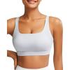 RUNNING GIRL Sports Bra for Women, Molded Cup High Impact Sports Bras for Women with Sewn in Pads(Grey)