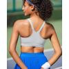 RUNNING GIRL Sports Bra for Women, Molded Cup High Impact Sports Bras for Women with Sewn in Pads(Grey)