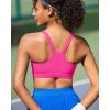 RUNNING GIRL Sports Bra for Women, Molded Cup High Impact Sports Bras for Women with Sewn in Pads(Hot Pink)