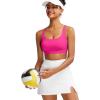 RUNNING GIRL Sports Bra for Women, Molded Cup High Impact Sports Bras for Women with Sewn in Pads(Hot Pink)