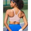 RUNNING GIRL Sports Bra for Women, Molded Cup High Impact Sports Bras for Women with Sewn in Pads(Pink)