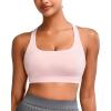 RUNNING GIRL Sports Bra for Women, Molded Cup High Impact Sports Bras for Women with Sewn in Pads(Pink)