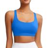 RUNNING GIRL Sports Bra for Women, Molded Cup High Impact Sports Bras for Women with Sewn in Pads(Sparkle Blue)