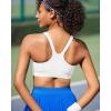 RUNNING GIRL Sports Bra for Women, Molded Cup High Impact Sports Bras for Women with Sewn in Pads(White)