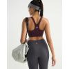RUNNING GIRL Sports Bra for Women,Adjustable Straps Molded Cup High Impact Sports Bra with Sewn in Pads(Maroon)