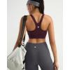RUNNING GIRL Sports Bra for Women,Adjustable Straps Molded Cup High Impact Sports Bra with Sewn in Pads(Maroon)