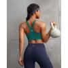 RUNNING GIRL Sports Bra for Women,Adjustable Straps Molded Cup High Impact Sports Bra with Sewn in Pads(Teal)