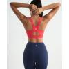 RUNNING GIRL Sports Bra for Women,Adjustable Straps Molded Cup High Impact Sports Bras for Women with Sewn in Pads(Deep Red)