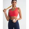 RUNNING GIRL Sports Bra for Women,Adjustable Straps Molded Cup High Impact Sports Bras for Women with Sewn in Pads(Deep Red)