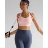 RUNNING GIRL Sports Bra for Women,Adjustable Straps Molded Cup High Impact Sports Bras for Women with Sewn in Pads(Pink)