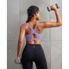 RUNNING GIRL Sports Bra for Women,Adjustable Straps Molded Cup High Impact Sports Bras for Women with Sewn in Pads(Purple)